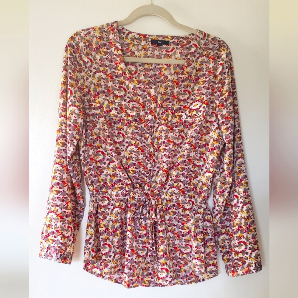 Gap Small red & yellow ditzy floral patterned top, blouse